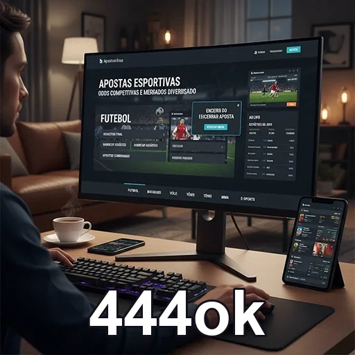 Jogador concentrado em jogo rápido na 444ok