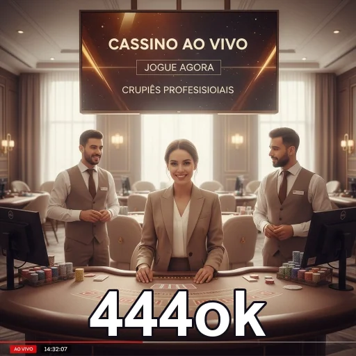 Imagem de cassino ao vivo no site 444ok, mostrando mesas e jogadores interagindo.