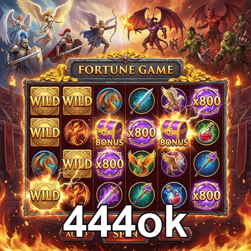 Jogo de caça-níqueis de fortuna no site 444ok, com gráficos vibrantes e tema de sorte.