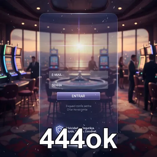 Tela de login do cassino 444ok, com design atraente e fácil navegação.
